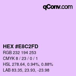 Color code: HEX #E8C2FD | qconv.com