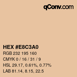カラーコード: HEX #E8C3A0 | qconv.com