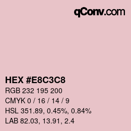 Code couleur: HEX #E8C3C8 | qconv.com