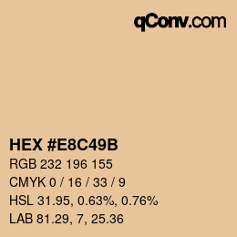 Color code: HEX #E8C49B | qconv.com