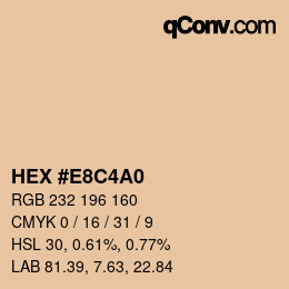 Color code: HEX #E8C4A0 | qconv.com