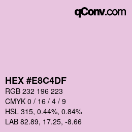Color code: HEX #E8C4DF | qconv.com
