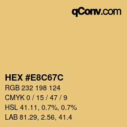 Color code: HEX #E8C67C | qconv.com