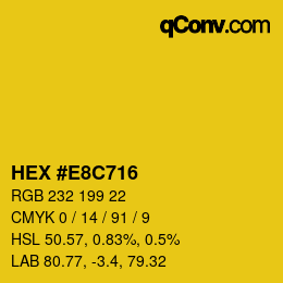 Color code: HEX #E8C716 | qconv.com