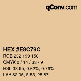 Color code: HEX #E8C79C | qconv.com