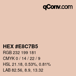 カラーコード: HEX #E8C7B5 | qconv.com