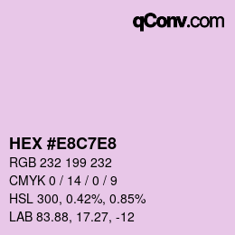 Color code: HEX #E8C7E8 | qconv.com