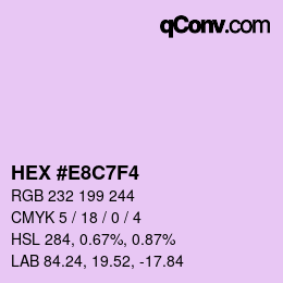 Color code: HEX #E8C7F4 | qconv.com