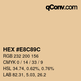 Color code: HEX #E8C89C | qconv.com