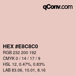 カラーコード: HEX #E8C8C0 | qconv.com