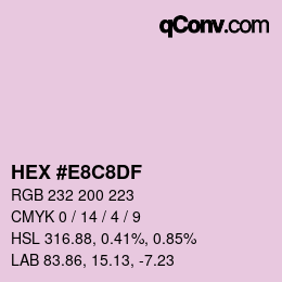 Color code: HEX #E8C8DF | qconv.com
