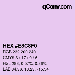 Color code: HEX #E8C8F0 | qconv.com