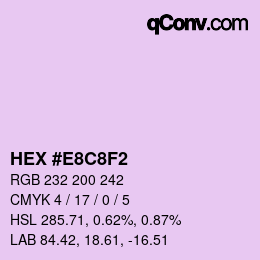 Color code: HEX #E8C8F2 | qconv.com