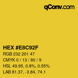 カラーコード: HEX #E8C92F | qconv.com