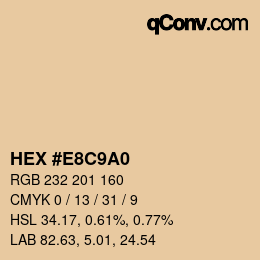 Color code: HEX #E8C9A0 | qconv.com