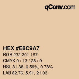 Farbcode: HEX #E8C9A7 | qconv.com