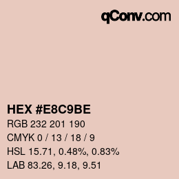 Color code: HEX #E8C9BE | qconv.com