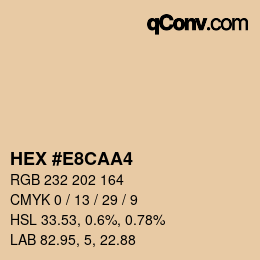 Color code: HEX #E8CAA4 | qconv.com