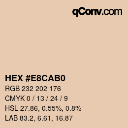 Color code: HEX #E8CAB0 | qconv.com