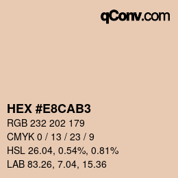 Color code: HEX #E8CAB3 | qconv.com