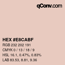 Código de color: HEX #E8CABF | qconv.com