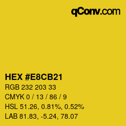 颜色代码: HEX #E8CB21 | qconv.com