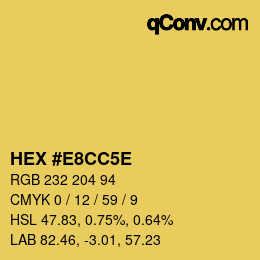 カラーコード: HEX #E8CC5E | qconv.com