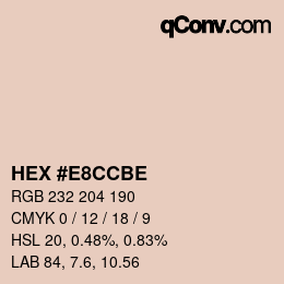 Color code: HEX #E8CCBE | qconv.com