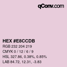 Color code: HEX #E8CCDB | qconv.com