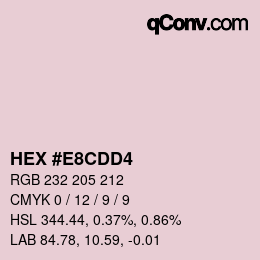 Color code: HEX #E8CDD4 | qconv.com