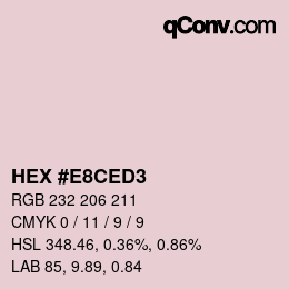 Color code: HEX #E8CED3 | qconv.com