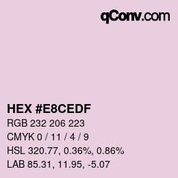 Color code: HEX #E8CEDF | qconv.com