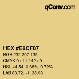 カラーコード: HEX #E8CF87 | qconv.com