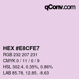 Farbcode: HEX #E8CFE7 | qconv.com