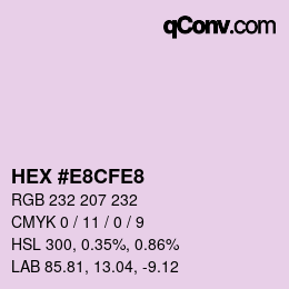 Color code: HEX #E8CFE8 | qconv.com