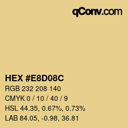 カラーコード: HEX #E8D08C | qconv.com