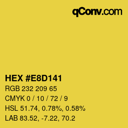 Color code: HEX #E8D141 | qconv.com