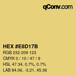 Color code: HEX #E8D17B | qconv.com