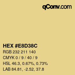 カラーコード: HEX #E8D38C | qconv.com