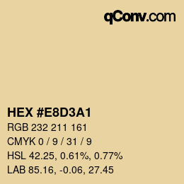 Color code: HEX #E8D3A1 | qconv.com