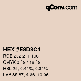 Color code: HEX #E8D3C4 | qconv.com