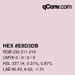 カラーコード: HEX #E8D3DB | qconv.com