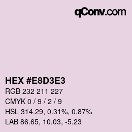 Color code: HEX #E8D3E3 | qconv.com