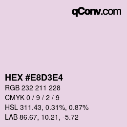 Color code: HEX #E8D3E4 | qconv.com