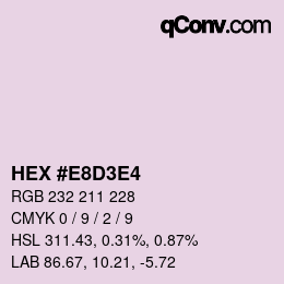 カラーコード: HEX #E8D3E4 | qconv.com