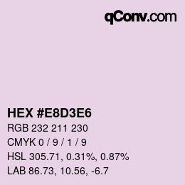 Color code: HEX #E8D3E6 | qconv.com