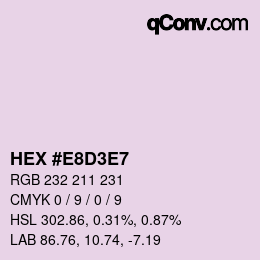 Color code: HEX #E8D3E7 | qconv.com