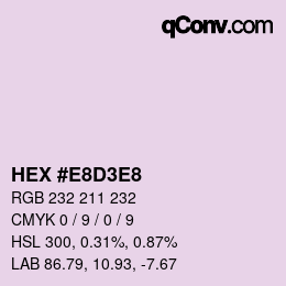 Color code: HEX #E8D3E8 | qconv.com