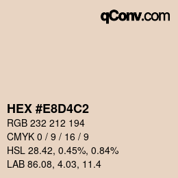 Color code: HEX #E8D4C2 | qconv.com
