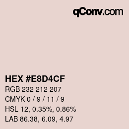 Color code: HEX #E8D4CF | qconv.com
